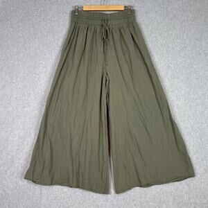 Natural Life Green 100% Cotton Wide Leg Pants Size L/XL